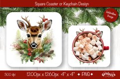 Christmas coaster Sublimation Square coaster design Animal Product Image 1