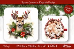 Christmas coaster Sublimation Square coaster design Animal Product Image 1