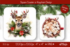 Christmas coaster Sublimation Square coaster design Animal Product Image 1