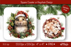 Christmas coaster Sublimation Square coaster design Animal Product Image 1