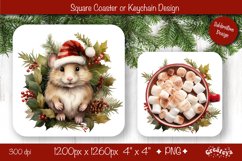 Christmas coaster Sublimation Square coaster design Animal Product Image 1