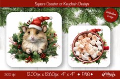 Christmas coaster Sublimation Square coaster design Animal Product Image 1