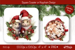 Christmas coaster Sublimation Square coaster design Animal Product Image 1