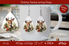 Christmas teardrop earrings sublimation Christmas Animals Product Image 1