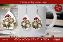 Christmas teardrop earrings sublimation Christmas Animals Product Image 1