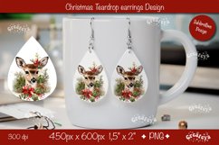 Christmas teardrop earrings sublimation Christmas Animals Product Image 1