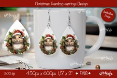Christmas teardrop earrings sublimation Christmas Animals Product Image 1