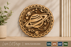 Layered Saturn Planet SVG Product Image 1