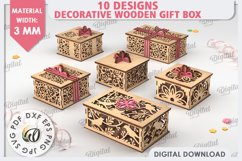 Decorative Wooden Gift Boxes Laser Cut Bundle. 3D Boxes SVG Product Image 1