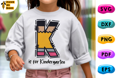 K Is For Kindergarten Svg, Png, Kid, Teacher Back To School Product Image 1