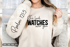 The Lord Watches Over you - Christian Sleeve T-Shirt Design Product Image 2