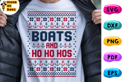 Boats and Ho Ho Hos Svg, Png, Christmas Sailing Svg Shirt Product Image 1