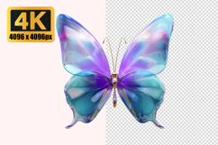 Butterfly With Blue and Purple Wings Transparent PNG Product Image 1