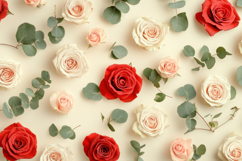 Red and White Flowers Pattern Background Wallpaper Product Image 1