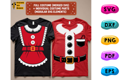 Mr. &amp; Mrs. Santa Claus Costume Svg, Png, Noel Family Shirts Product Image 1