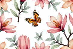 Butterfly With Floral Background Product Image 1