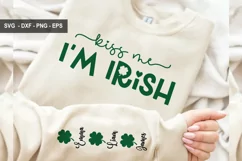 Kiss me I'm Irish, St. Patrick's Day Sleeve SVG Design Product Image 1