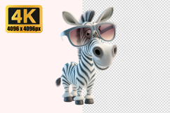 Zebra Wearing Sunglasses Transparent PNG Product Image 1