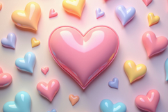 Colorful Hearts Balloons Background Product Image 1