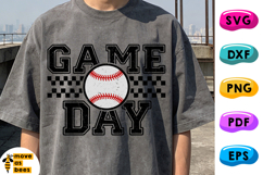 Baseball Game Day SVG, PNG, Checkered, Baseball Mom Shirt Product Image 1