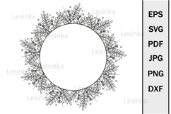 Cute Border Frame made of wheat ears, Clipart svg Product Image 1