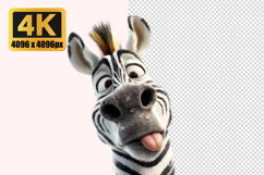 Zebra with Tongue Transparent PNG Product Image 1