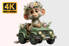 Cute Monkey Cartoon Transparent PNG Product Image 1