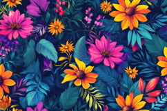 Flowers and Leaves Background Wallpaper Product Image 1