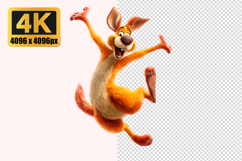 Friendly Cartoon Kangaroo Transparent PNG Product Image 1