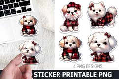 Christmas Dog Sticker Printable | Christmas High Quality PNG Product Image 1