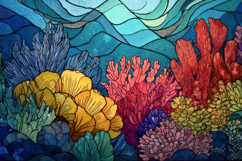 Coral Reef in a Stained Glass Product Image 1