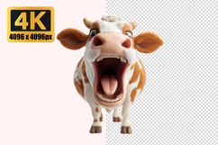 Open Mouth Cow Transparent PNG Product Image 1