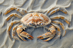 Sea Crab on Sand Background Wallpaper Product Image 1