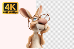 Kangaroo Wearing Glasses Transparent PNG Product Image 1