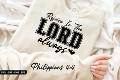 Rejoice In The Lord Always - Christian Sleeve T-Shirt Design Product Image 2