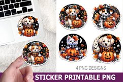 Halloween Dog Sticker Printable | High Quality 300 Dpi Product Image 1