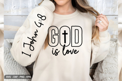 God Is Love - Christian Sleeve T-Shirt Design Product Image 3
