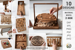 3D Board Games Bundle Laser Cut. Desktop Kids Game SVG Product Image 1