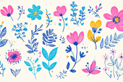 Pattern with Colorful Flowers Background Wallpaper Product Image 1