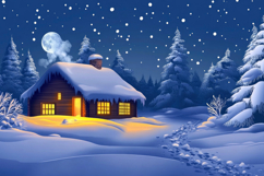 Winter Night Background Wallpaper Product Image 1