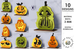 Wooden Pumpkins Bundle Laser Cut. Home decor SVG Product Image 1