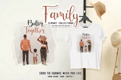 Family clipart with separated skin, Family illustration PNG Product Image 5