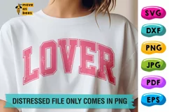 Lover Svg, Png, Pink Varsity Svg, Valentines Day Shirt Svg Product Image 1