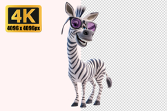 Zebra Character Wearing Sunglasses Transparent PNG Product Image 1