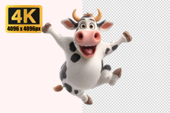 Cheerful Cartoon Cow Transparent PNG Product Image 1