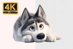 Cartoon Husky Dog Transparent PNG Product Image 1
