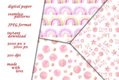 Girl digital paper, Pink baby shower seamless pattern files Product Image 4