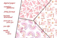Girl digital paper, Pink baby shower seamless pattern files Product Image 5