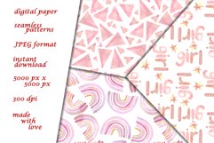 Girl digital paper, Pink baby shower seamless pattern files Product Image 5