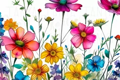 Watercolor Floral Wildflower Bouquet Sublimation Design Product Image 4